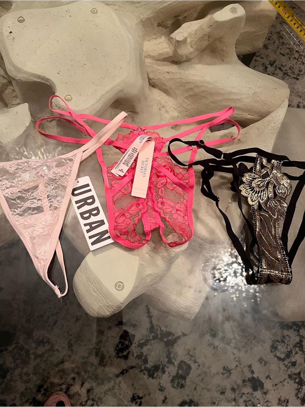 Victoria's Secret Pink Lace Strappy Thong -set of 3👀out my listings 🦩